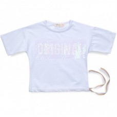 Футболка дитяча Smile з паєтками (3126-134G-white) Футболка дитяча Smile з паєтками (3126-134G-white)