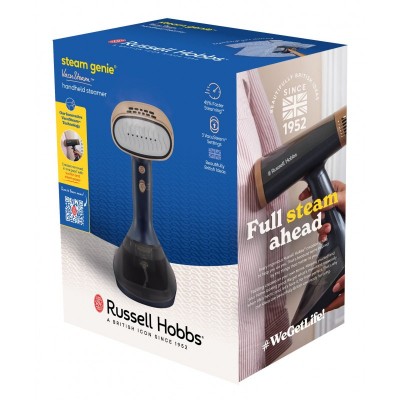 Відпарювач Russell Hobbs Genie VacuSteam, 1800Вт, 200мл, паровий удар -20гр, верт. відпарювання, керам. підошва, синій
