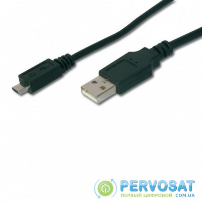 Дата кабель USB 2.0 AM to Micro 5P 1.8m Digitus (AK-300127-018-S)
