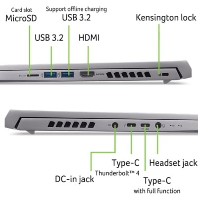 Ноутбук Acer Predator Triton Neo 16 PTN16-51 16" WQXGA, Intel U9-185H, 32GB, F1TB, NVD4060-8, Lin, сріблястий