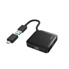 USB-хаб Hama 4 Ports USB 3.2, USB-C Adapter Black USB-хаб Hama 4 Ports USB 3.2, USB-C Adapter Black