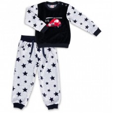 Набір дитячого одягу Breeze велюровий з вертольотом і штанцями в зірочку (8113-98/B-dark blue) Набір дитячого одягу Breeze велюровий з вертольотом і штанцями в зірочку (8113-98/B-dark blue)