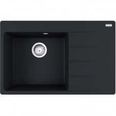 Мийка кухонна Franke Centro, фраграніт, прямокутник, з крилом, 780х500х200мм, чаша - 1, накладна, CNG 611-78 TL , чорний матовий