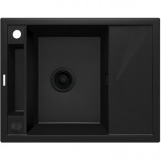 Мийка кухонна Deante Magnetic, граніт, прямокут., з крилом, 640х500х219мм, чаша - 1, врізна, чорний матовий Мийка кухонна Deante Magnetic, граніт, прямокут., з крилом, 640х500х219мм, чаша - 1, врізна, чорний матовий
