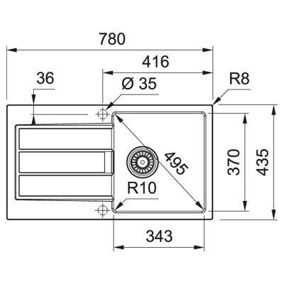 Кухонні мийки Franke Sirius S2D Slim 611-78/ 143.0632.393/ тектонайт/з крилом/ оборотна/сахара