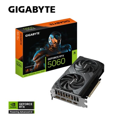 Відеокарта GIGABYTE GeForce RTX 5060 8GB GDDR7 WINDFORCE 2 OC MAX Відеокарта GIGABYTE GeForce RTX 5060 8GB GDDR7 WINDFORCE 2 OC MAX