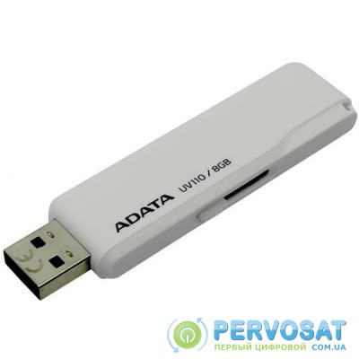 USB флеш накопитель A-DATA 8GB DashDrive UV110 White USB 2.0 (AUV110-8G-RWH)