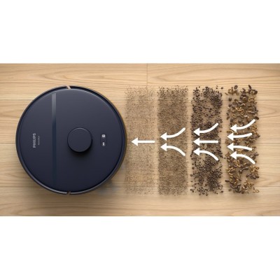 Робот-пилосос Philips Series 2000, h=40.3см, вологе прибирання, конт пил -0.25л, автон. робота до 130хв, НЕРА 11, білий