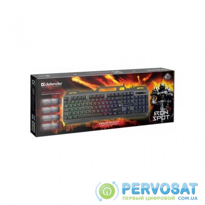 Клавиатура Defender IronSpot GK-320L Black (45320)