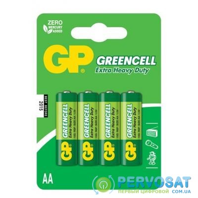 Батарейка GP AA R6 солевая * 4 (15G-U4 / GP15G-2UE4)