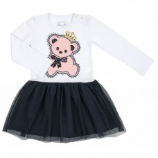 Плаття Breeze з ведмедиком в короні (8726-104G-white) Плаття Breeze з ведмедиком в короні (8726-104G-white)