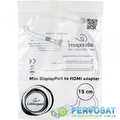 Переходник Mini DisplayPort to HDMI Cablexpert (A-mDPM-HDMIF-02-W)