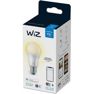 Керована по WiFi лампа WiZ E27 8W(60W 806Lm) A60 2700K діммируємая Wi-Fi