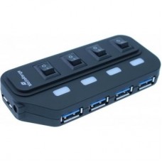 Концентратор MediaRange USB 3.0 hub 1:4, БП 5 V, black (MRCS505) Концентратор MediaRange USB 3.0 hub 1:4, БП 5 V, black (MRCS505)
