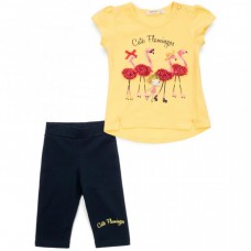 Футболка дитяча Breeze з фламінго і капрі (13490-92G-yellow) Футболка дитяча Breeze з фламінго і капрі (13490-92G-yellow)