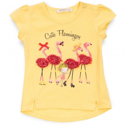Футболка дитяча Breeze з фламінго і капрі (13490-92G-yellow)