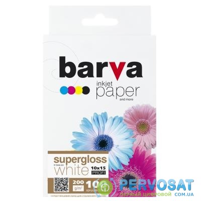 Бумага BARVA 10x15, 200 g/m2, PROFI, 100арк, supergloss (R200-261)