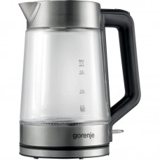 Електрочайник Gorenje 1.7л, 2,200 Вт, strix контроль, скло, білий Електрочайник Gorenje 1.7л, 2,200 Вт, strix контроль, скло, білий