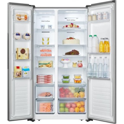 Холодильник Snaige SBS, 177x91х58, холод.відд.-291л, мороз.відд.-151л, 2дв., E, NF, диспенсер, нержавіюча сталь