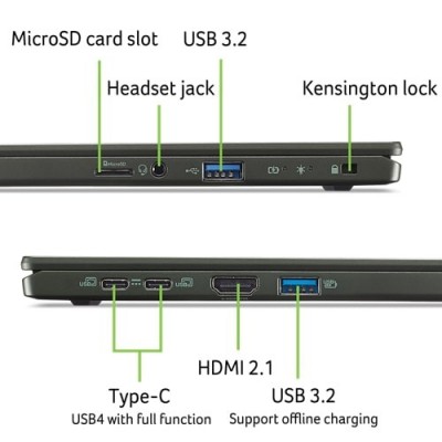 Ноутбук Acer Swift Edge SFE16-43 16&quot; 3.2K OLED, AMD R7-7840U, 32GB, F1TB, UMA, Win11, чорний