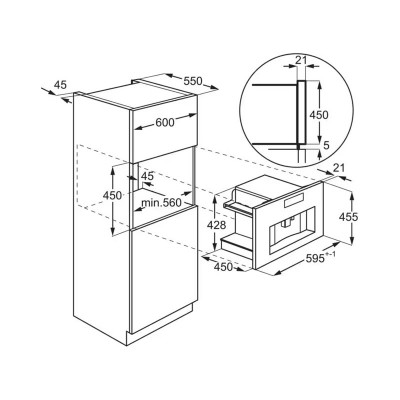 Кавомашина Electrolux вбудована, 2,5л, зерно+мелена, автомат.капуч, дисплей, сернор.керування, підсвітка, чорний