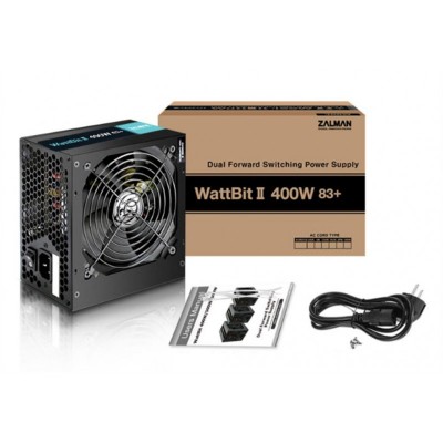 Блок живлення Zalman Wattbit II (400W), 83%, 120мм, 1xMB 24pin(20+4), 1xCPU 8pin(4+4), 3xMolex, 4xSATA, 2xPCIe 8pin(6+2)