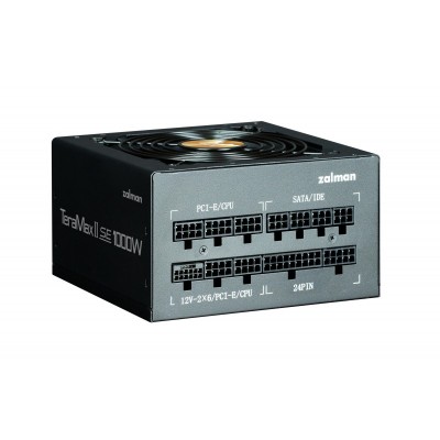 Блок живлення Zalman Teramax II SE  (1000W) 89%, 80+ Gold, 120мм, 1xMB 28pin (18+10), 2xCPU(4pin+ 4pin), 3xMolex, 12xSATA, 4xPCIe 8pin(6+2), 1xPCIe GEN5 16pin, Fully Modular