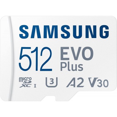 Карта пам'яті Samsung microSDXC 512GB C10 UHS-I R100MB/s Evo Plus + SD