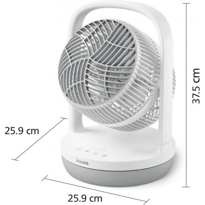 Вентилятор Philips настільний Series 2000, 22см, 28Вт, таймер, поворот 180, білий