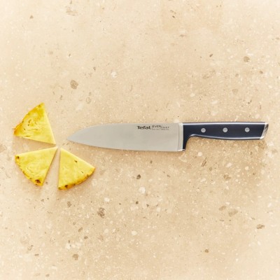 Кухонний ніж шеф-кухаря Tefal EverSharp, 2предмети, 16.5см, нержавіюча сталь, бакеліт, чорний