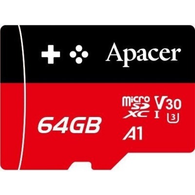 Карта пам'яті Apacer microSD 64GB C10 UHS-I U3 A1 R100/W80MB/s