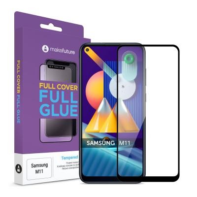 Стекло защитное MakeFuture Samsung M11 Full Cover Full Glue (MGF-SM11)