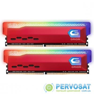 Модуль памяти для компьютера DDR4 16GB (2x8GB) 3600 MHz Orion RGB Racing Red GEIL (GOSR416GB3600C18BDC)