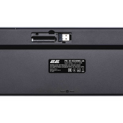 Комплект клавіатура та миша 2E MK440 WL/BT, EN/UK, сіро-чорний