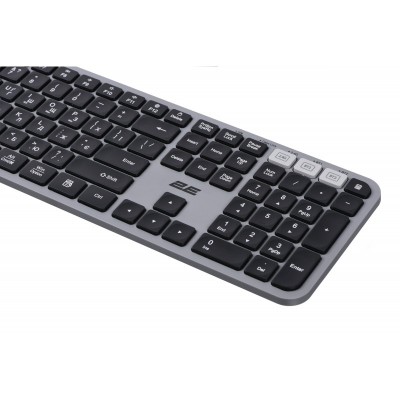 Комплект клавіатура та миша 2E MK440 WL/BT, EN/UK, сіро-чорний