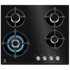 Варильна поверхня Electrolux газова на склі, 60см, чавун, чорний Варильна поверхня Electrolux газова на склі, 60см, чавун, чорний
