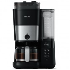Кавоварка Philips крапельна All-in-1 Brew 1.25л, зерно + мелена, дисплей, підігрів кавника, кавомолка, чорний Кавоварка Philips крапельна All-in-1 Brew 1.25л, зерно + мелена, дисплей, підігрів кавника, кавомолка, чорний