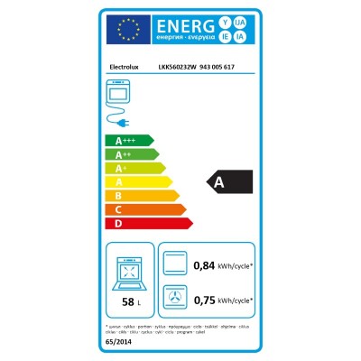 Плита Electrolux комбінована, 58л, 50x60см, дисплей, конвекція, пара, білий