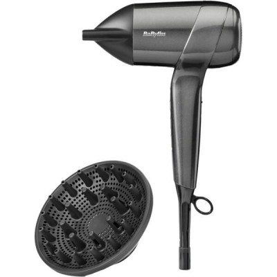 Фен Babyliss Titanium Shine, 1600Вт, 3 режими, іонізація, хол. обдув, 2 насадки, темно-сірий