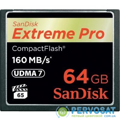 Карта памяти SANDISK Compact Flash Card 64Gb Extreme PRO (SDCFXPS-064G-X46)