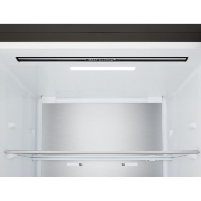 Холодильник LG з нижн. мороз., 203x60х68, холод.відд.-262л, мороз.відд.-113л, 2дв., E, NF, інв., диспл внутр., Fresh Сonverter, Metal Fresh, чорний матовий