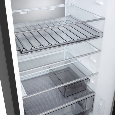 Холодильник LG з нижн. мороз., 203x60х68, холод.відд.-262л, мороз.відд.-113л, 2дв., E, NF, інв., диспл внутр., Fresh Сonverter, Metal Fresh, чорний матовий