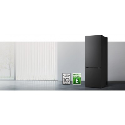 Холодильник LG з нижн. мороз., 203x60х68, холод.відд.-262л, мороз.відд.-113л, 2дв., E, NF, інв., диспл внутр., Fresh Сonverter, Metal Fresh, чорний матовий