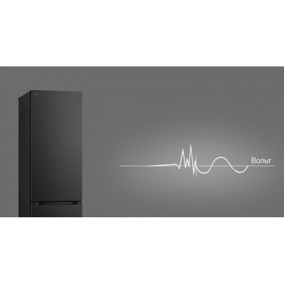 Холодильник LG з нижн. мороз., 203x60х68, холод.відд.-262л, мороз.відд.-113л, 2дв., E, NF, інв., диспл внутр., Fresh Сonverter, Metal Fresh, чорний матовий