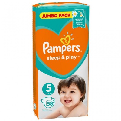 Подгузник Pampers Sleep & Play Junior Размер 5 (11-16 кг), 58 шт (4015400203582)