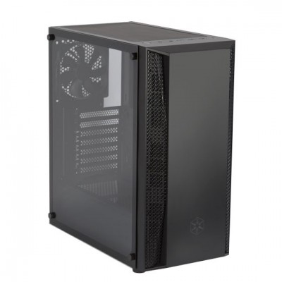 Корпус SilverStone FARA FAB1B-G,MidT,USB 3.0x2,USB 2.0x1, 1x120мм,скло(бічна панель),без БЖ,чорний