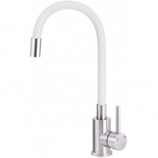 Змішувач для кухні Neo  Luno, довж.виливу - 380мм, гнучкий, 1важіль, хром-білий Змішувач для кухні Neo  Luno, довж.виливу - 380мм, гнучкий, 1важіль, хром-білий
