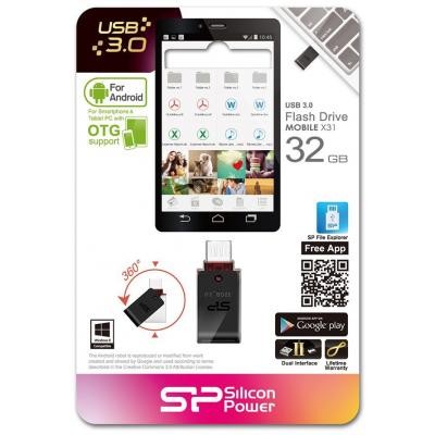 USB флеш накопичувач Silicon Power 32GB Mobile X31 USB 3.0 (SP032GBUF3X31V1K)