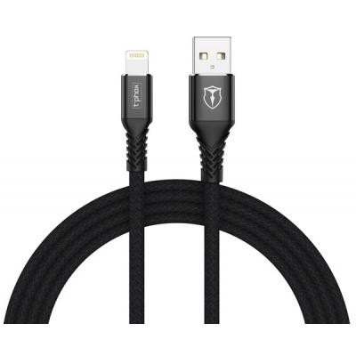 Дата кабель USB 2.0 AM to Lightning 2.0m Jagger T-L814 Black T-PHOX (T-L814(2) black)