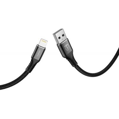 Дата кабель USB 2.0 AM to Lightning 2.0m Jagger T-L814 Black T-PHOX (T-L814(2) black)